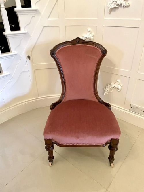 QUALITY ANTIQUE VICTORIAN WALNUT LADIES CHAIR - ADDITIONAL PHOTO 5