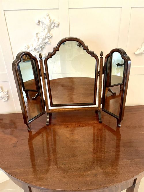 Antique Walnut Triple Mirror 

