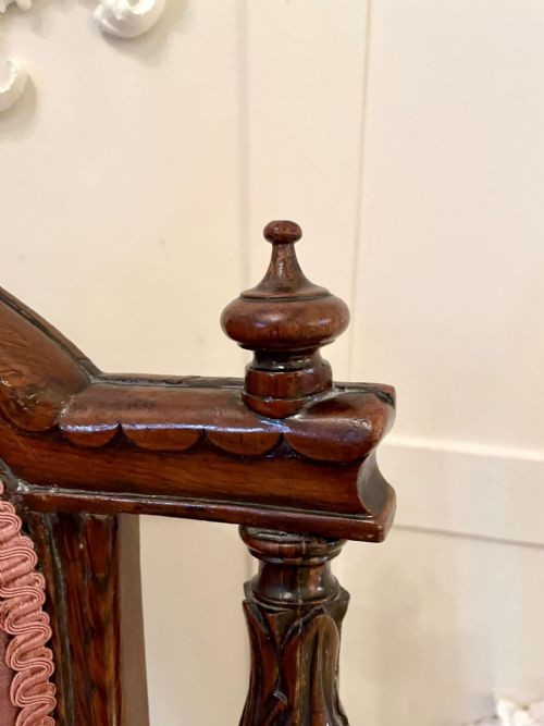 QUALITY ANTIQUE VICTORIAN WALNUT CARVED LADIES CHAIR - ADDITIONAL PHOTO 1