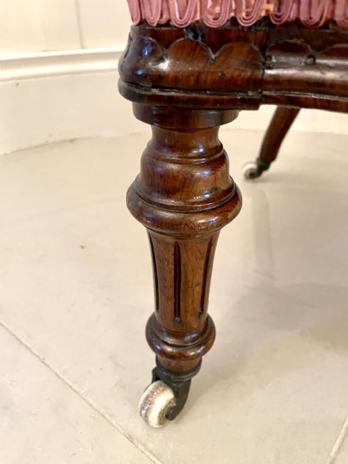 QUALITY ANTIQUE VICTORIAN WALNUT CARVED LADIES CHAIR - ADDITIONAL PHOTO 6