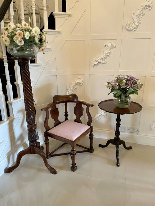 UNUSUAL ANTIQUE VICTORIAN OAK CORNER CHAIR - ADDITIONAL PHOTO 1