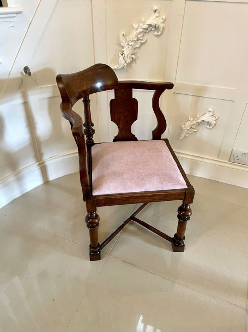 UNUSUAL ANTIQUE VICTORIAN OAK CORNER CHAIR - ADDITIONAL PHOTO 9