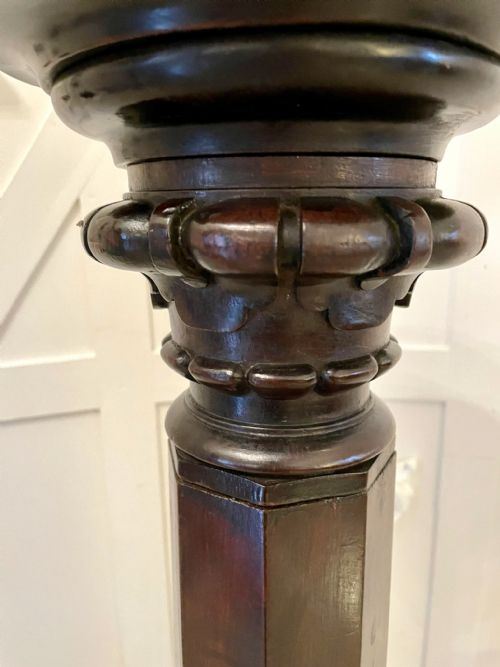 ANTIQUE VICTORIAN CARVED MAHOGANY TORCHEREPLANT STAND - ADDITIONAL PHOTO 8