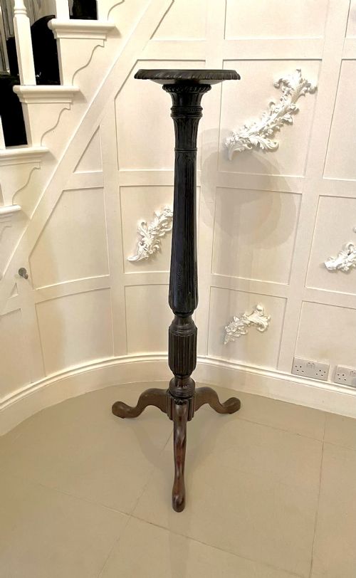 Quality Antique Edwardian Carved Mahogany Torchere 


