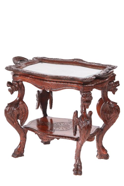 Unusual Antique Carved Oak Italian Centre Table

