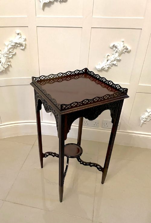 Quality Antique Victorian Carved Mahogany Lamp Table 
