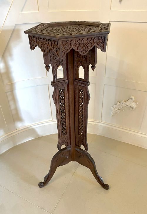 Fantastic Quality Antique Edwardian Carved Plant Stand

