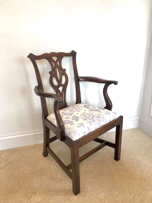 Antique Mahogany Open Arm Desk Chair
