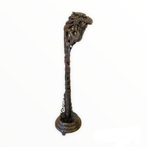 Outstanding Quality Chinese Carved Hardwood Lamp Stand