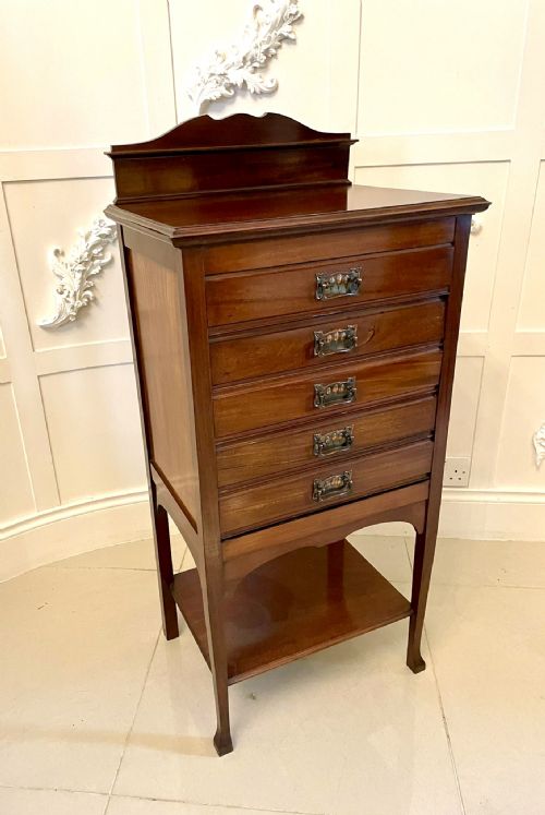 Antique Edwardian Quality Mahogany Music Chest 


