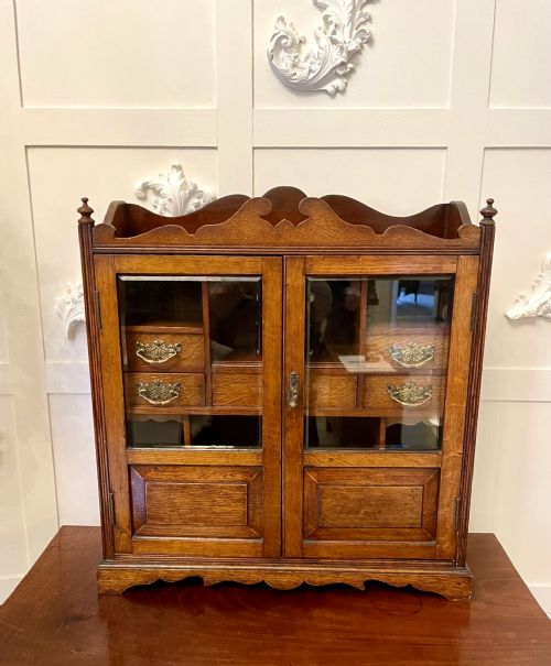 Large Antique Victorian Oak Smokers Cabinet