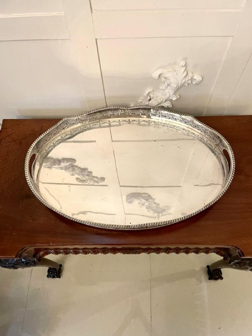 Quality Antique Edwardian Silver Plated Gallery Tray 
