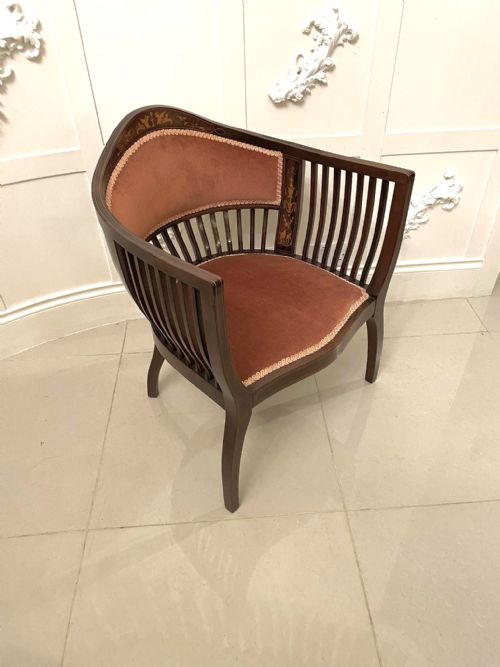 Antique Edwardian Quality Inlaid Mahogany Armchair