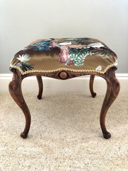 Antique Victorian Freestanding Walnut Stool
