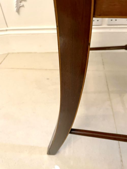 ANTIQUE EDWARDIAN QUALITY MAHOGANY ORIGINAL DECORATED DESK CHAIR - ADDITIONAL PHOTO 16
