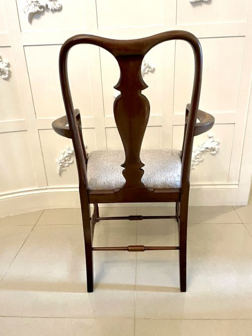 ANTIQUE EDWARDIAN QUALITY MAHOGANY ORIGINAL DECORATED DESK CHAIR - ADDITIONAL PHOTO 17