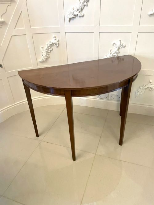 Antique George III Quality Mahogany Demi-lune Console Table 
