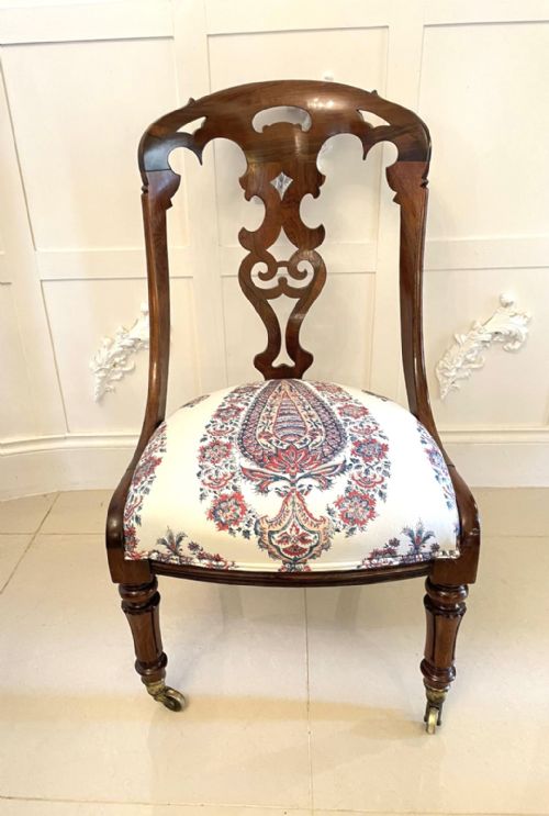 ANTIQUE VICTORIAN QUALITY ROSEWOOD SIDE CHAIR - ADDITIONAL PHOTO 8