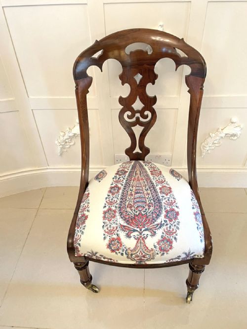 ANTIQUE VICTORIAN QUALITY ROSEWOOD SIDE CHAIR - ADDITIONAL PHOTO 11
