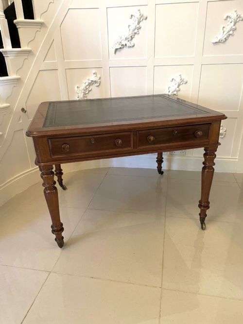 Antique Victorian Quality Mahogany Partner Writing Desk
