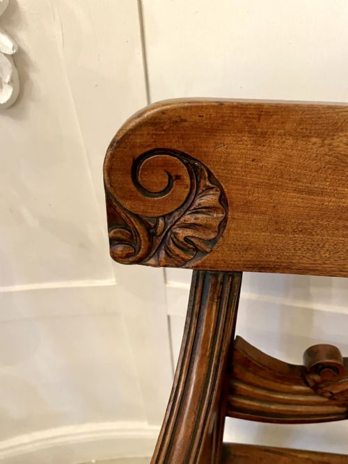 ANTIQUE REGENCY QUALITY MAHOGANY DESK CHAIR - ADDITIONAL PHOTO 8