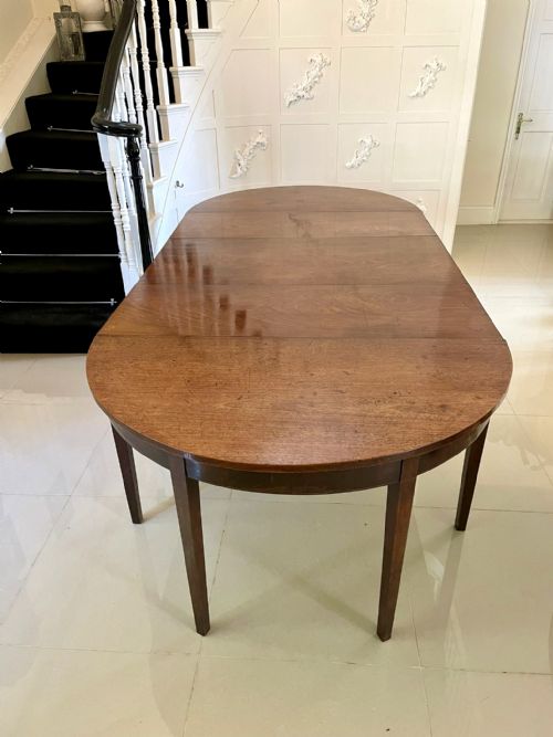 Large Quality 18th Century Antique George III Mahogany D End Dining Table 71cm X 259cm X 121cm

