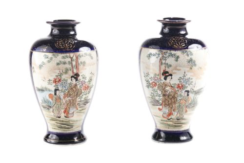 Early 20th Century Pair of Satsuma Vases

