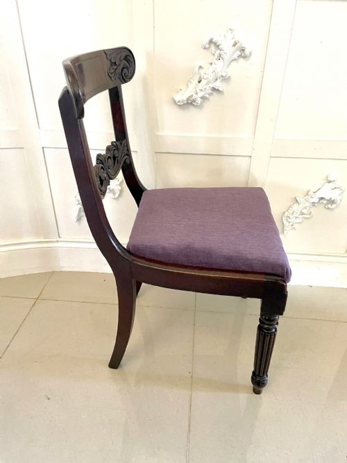 fig 1. Pair of Antique William IV Quality Carved Mahogany Side Chairs