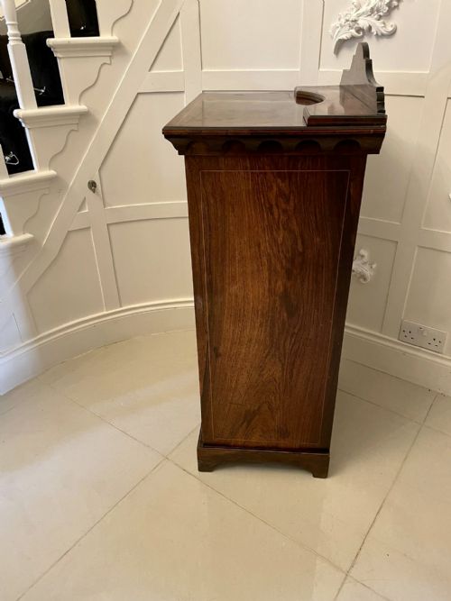 ANTIQUE EDWARDIAN QUALITY ROSEWOOD INLAID SIDE CABINET - ADDITIONAL PHOTO 4