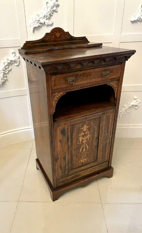 ANTIQUE EDWARDIAN QUALITY ROSEWOOD INLAID SIDE CABINET - ADDITIONAL PHOTO 6