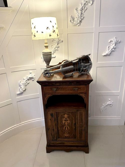 ANTIQUE EDWARDIAN QUALITY ROSEWOOD INLAID SIDE CABINET - ADDITIONAL PHOTO 11