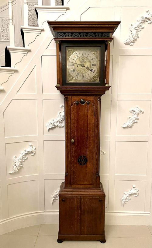 Antique George III Quality Oak Longcase Clock by Jacob Lovelace, Exeter
