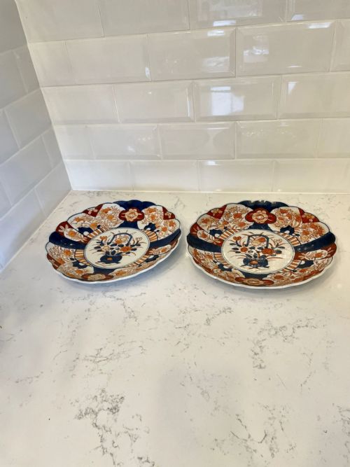 Pair of Large Antique Quality Imari Plates 
