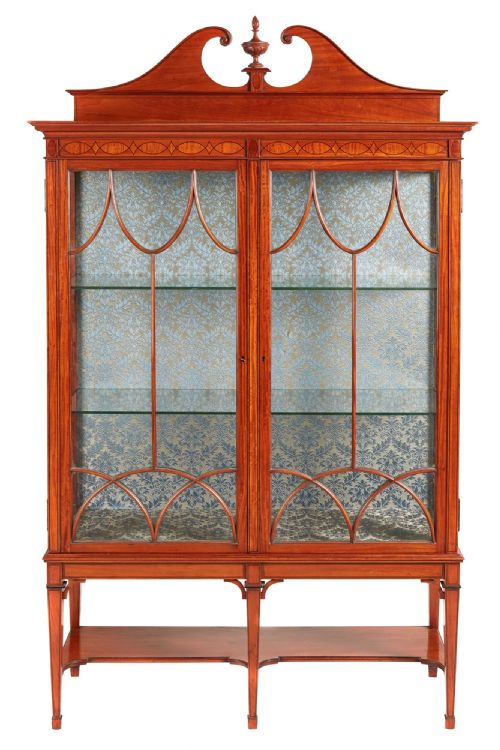 Fine and Outstanding Quality Inlaid Satinwood Display Cabinet
