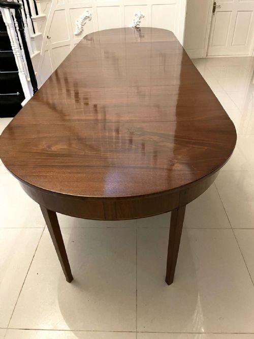 Large Antique George III Quality Mahogany Metamorphic D-end Dining Table 71 X 114 X 366 Cm