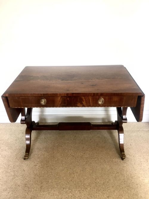 Fine Quality Antique George III Inlaid Mahogany Freestanding Sofa Table