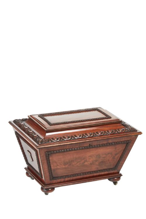 Fine Antique William IV Carved Mahogany Wine Cooler

