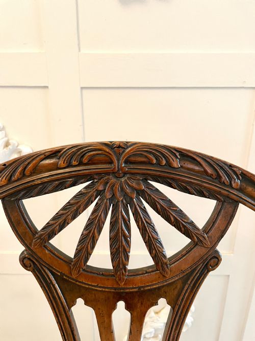 fig 1.  Set of Six Antique 19th Century Quality Carved Mahogany Dining Chairs 
