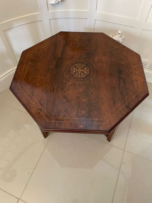 Antique Edwardian Quality Rosewood Inlaid Coffee Table 
