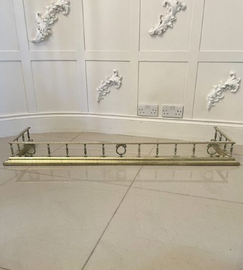 Antique Victorian Quality Brass Fender 
