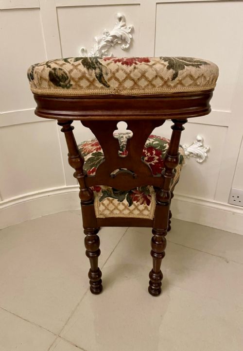 UNUSUAL ANTIQUE VICTORIAN OAK SIDE CHAIR - ADDITIONAL PHOTO 2