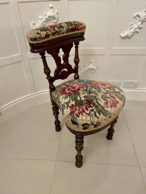 UNUSUAL ANTIQUE VICTORIAN OAK SIDE CHAIR - ADDITIONAL PHOTO 3