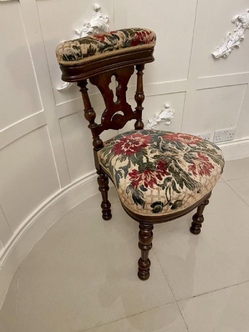 UNUSUAL ANTIQUE VICTORIAN OAK SIDE CHAIR - ADDITIONAL PHOTO 4
