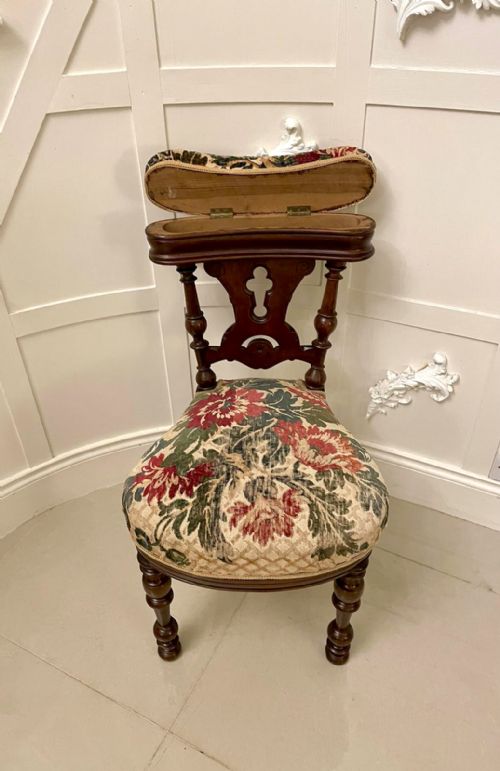 UNUSUAL ANTIQUE VICTORIAN OAK SIDE CHAIR - ADDITIONAL PHOTO 5