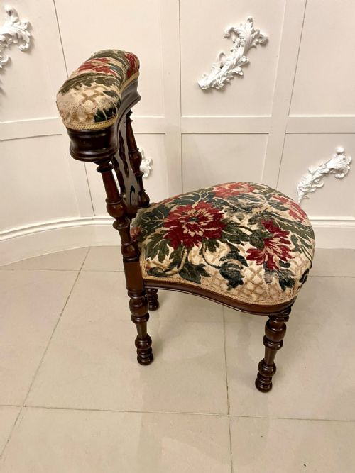 UNUSUAL ANTIQUE VICTORIAN OAK SIDE CHAIR - ADDITIONAL PHOTO 7