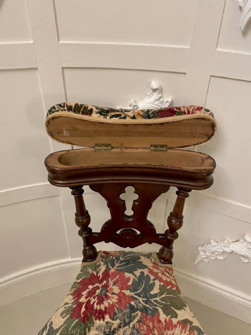 UNUSUAL ANTIQUE VICTORIAN OAK SIDE CHAIR - ADDITIONAL PHOTO 8