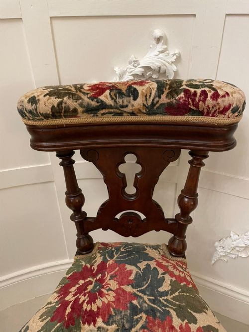 UNUSUAL ANTIQUE VICTORIAN OAK SIDE CHAIR - ADDITIONAL PHOTO 9