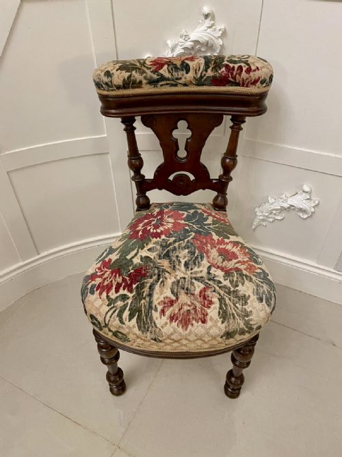 UNUSUAL ANTIQUE VICTORIAN OAK SIDE CHAIR - ADDITIONAL PHOTO 11
