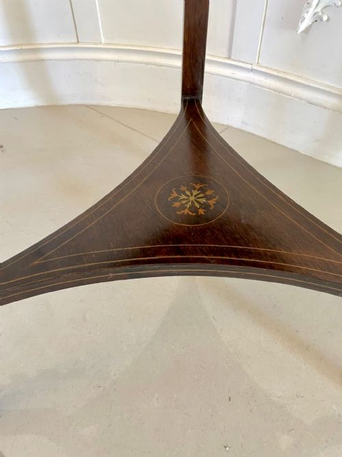 UNUSUAL ANTIQUE EDWARDIAN QUALITY ROSEWOOD INLAID DROP LEAF CENTRE TABLE - ADDITIONAL PHOTO 2