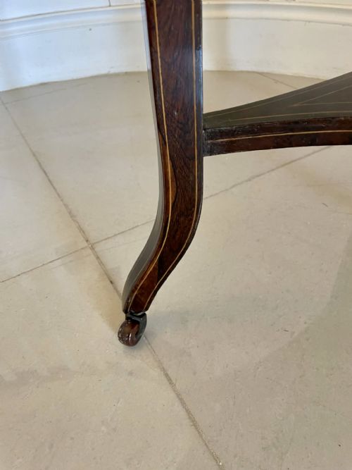 UNUSUAL ANTIQUE EDWARDIAN QUALITY ROSEWOOD INLAID DROP LEAF CENTRE TABLE - ADDITIONAL PHOTO 6